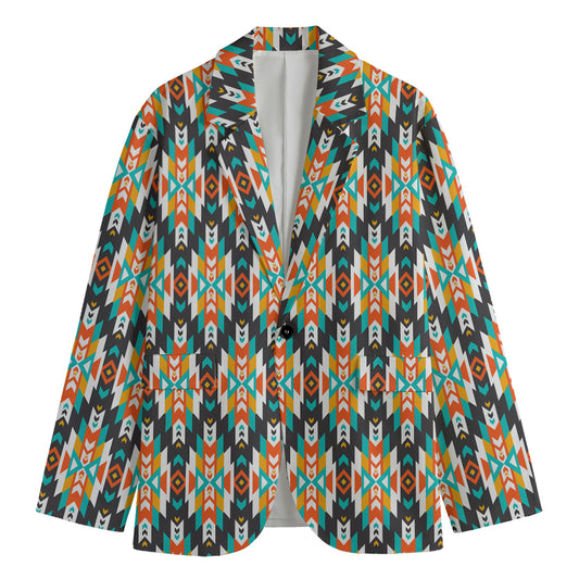 Tribal Native American Pattern Print Men's Cotton Blazer