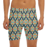 Tribal Native American Pattern Print Men's Long Boxer Briefs