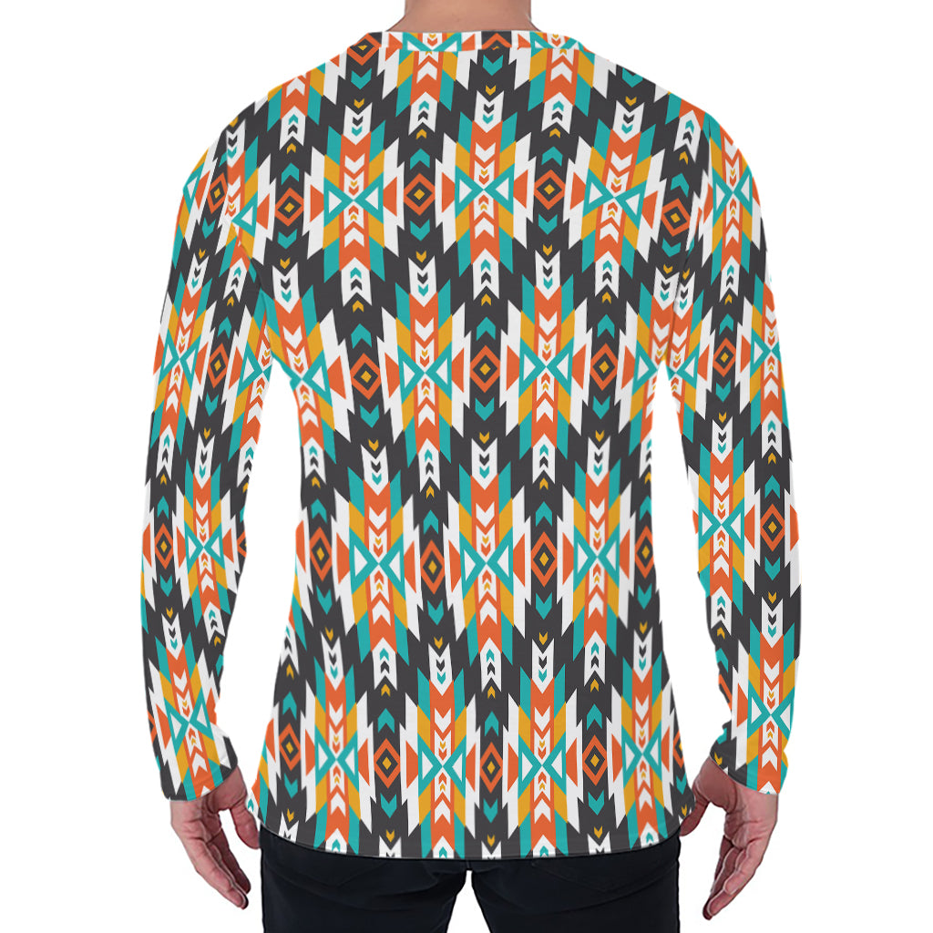 Tribal Native American Pattern Print Men's Long Sleeve T-Shirt