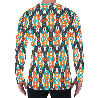Tribal Native American Pattern Print Men's Long Sleeve T-Shirt