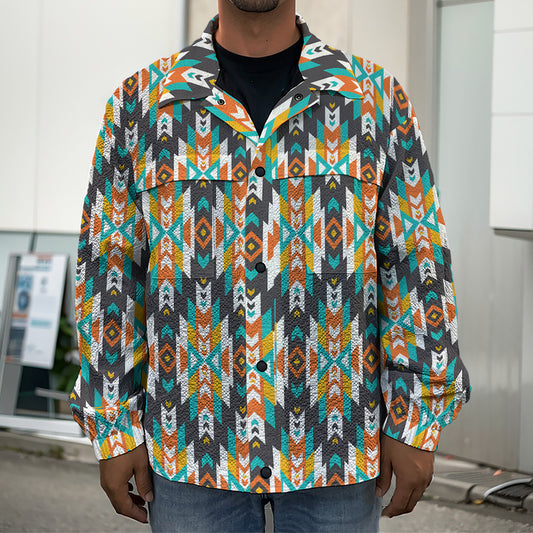 Tribal Native American Pattern Print Men's Shirt Jacket