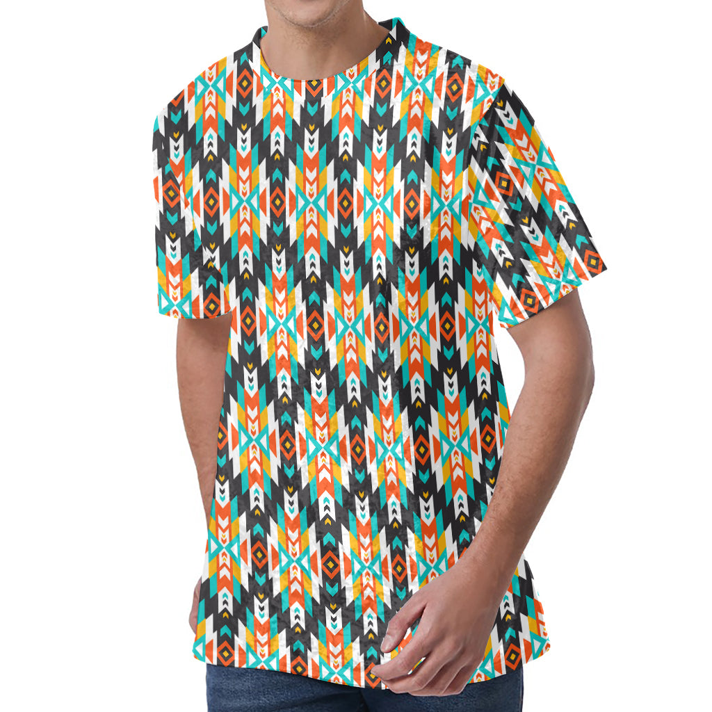 Tribal Native American Pattern Print Men's Velvet T-Shirt