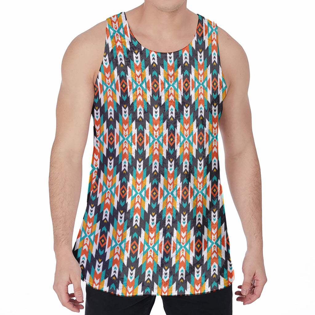 Tribal Native American Pattern Print Men's Velvet Tank Top