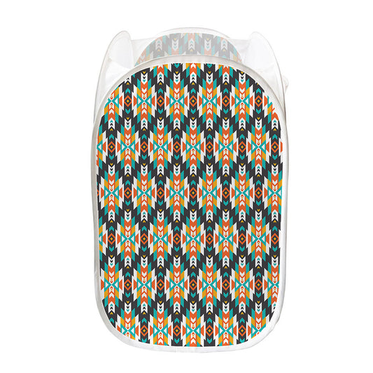 Tribal Native American Pattern Print Mesh Laundry Hamper