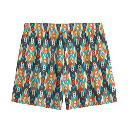 Tribal Native American Pattern Print Mesh Shorts