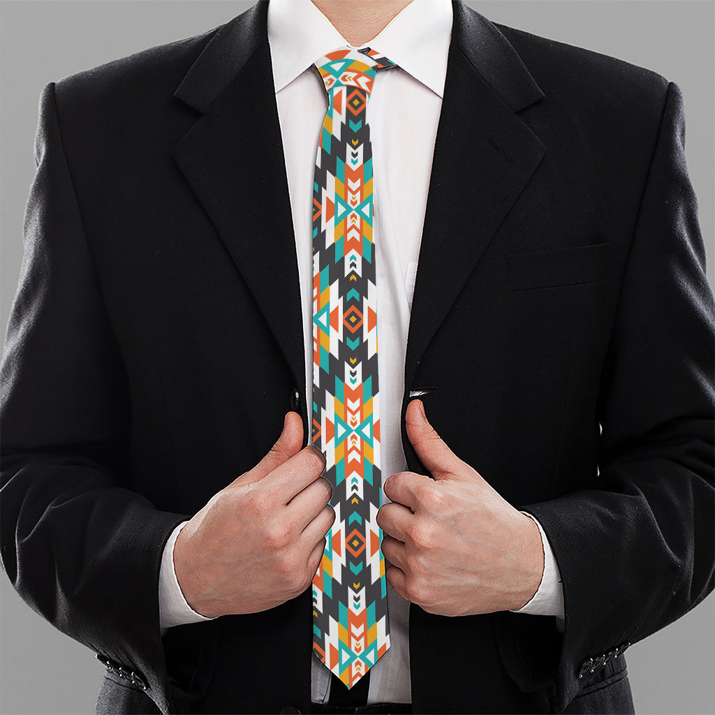 Tribal Native American Pattern Print Necktie