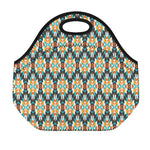 Tribal Native American Pattern Print Neoprene Lunch Bag