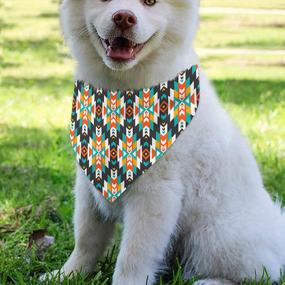 Tribal Native American Pattern Print Over The Collar Dog Bandana