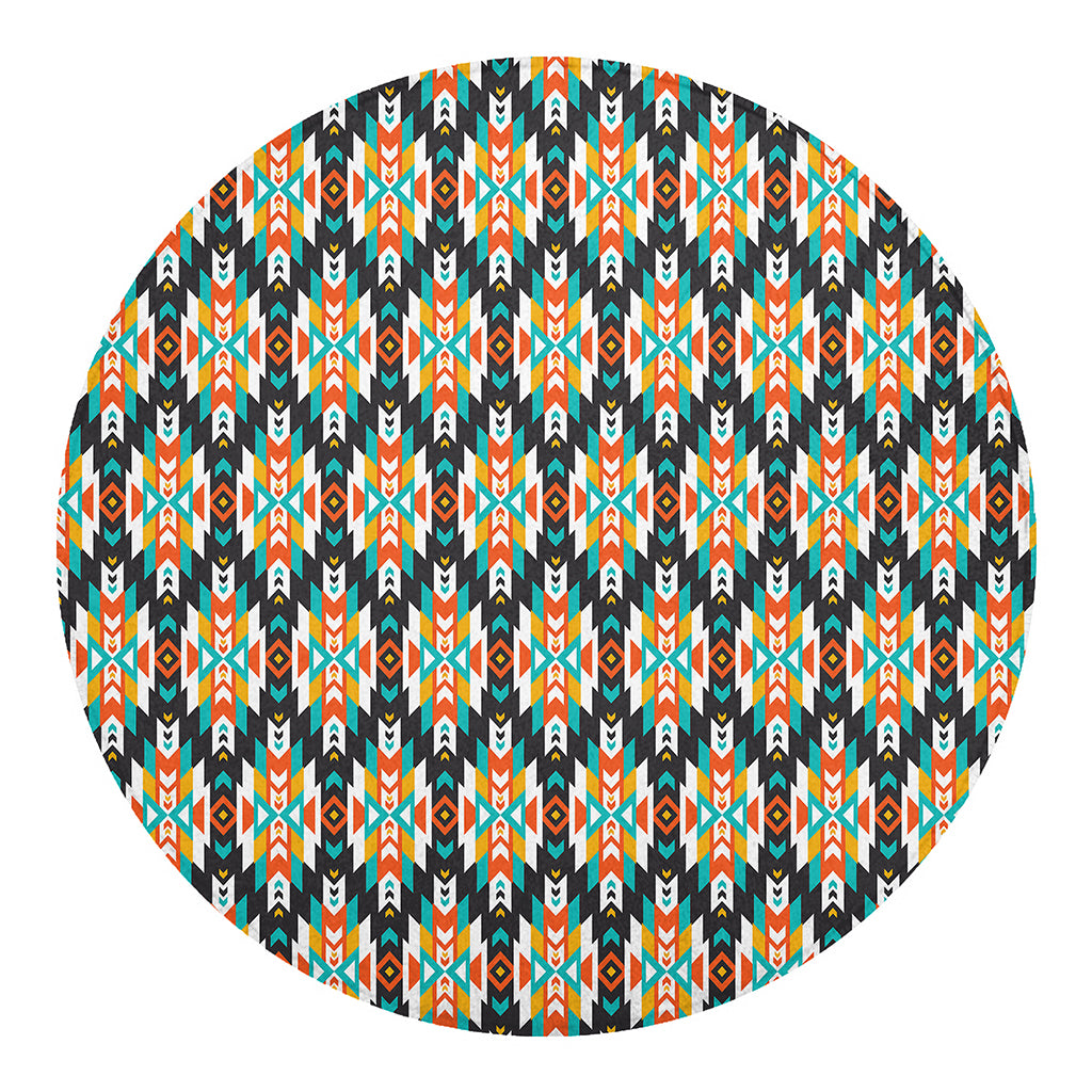 Tribal Native American Pattern Print Round Blanket