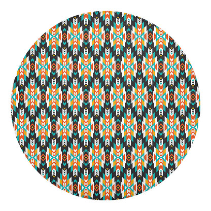 Tribal Native American Pattern Print Round Blanket