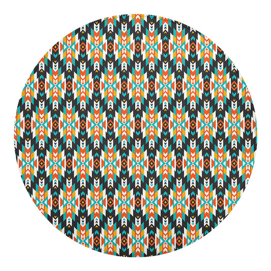 Tribal Native American Pattern Print Round Blanket