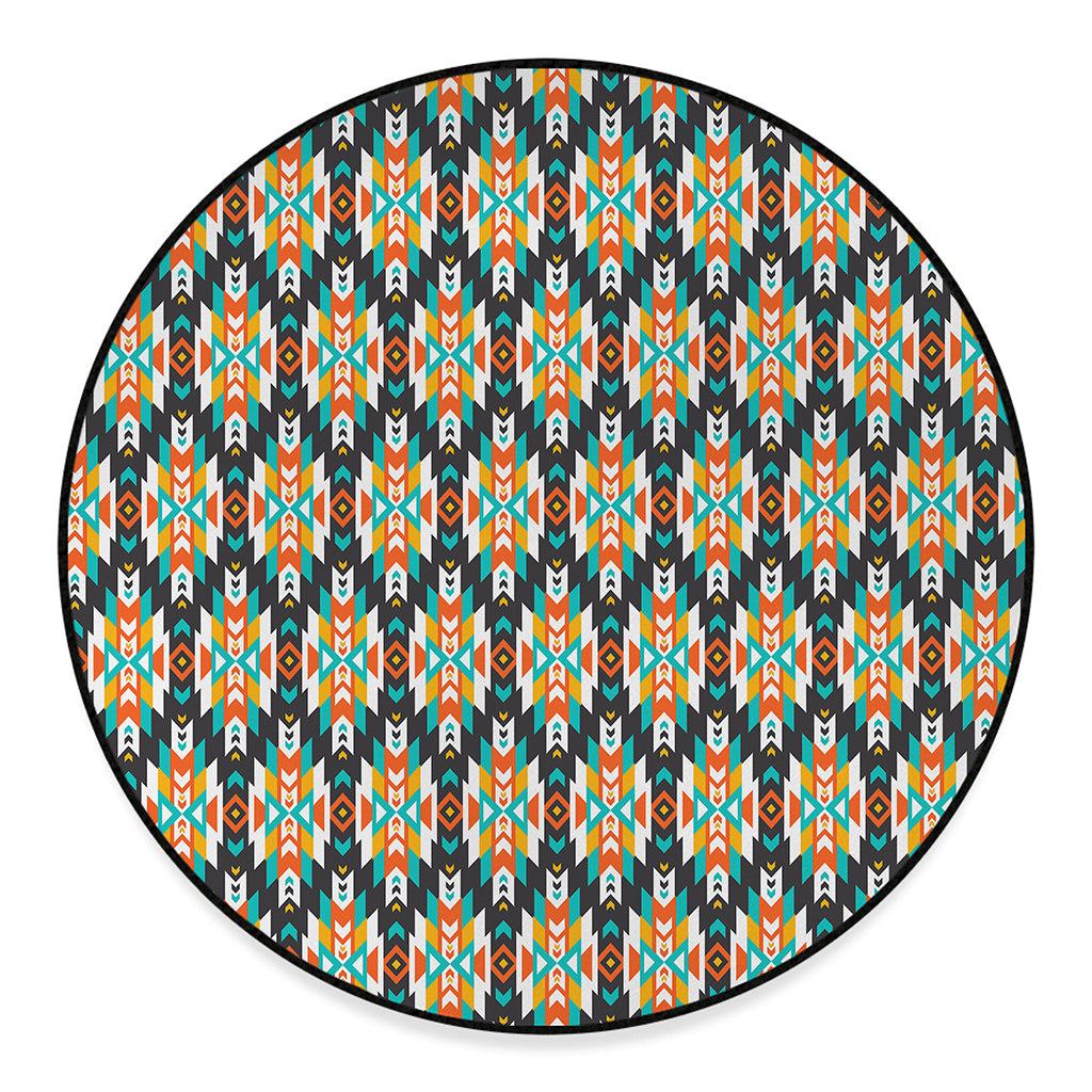 Tribal Native American Pattern Print Round Floor Mat