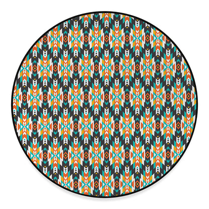 Tribal Native American Pattern Print Round Floor Mat