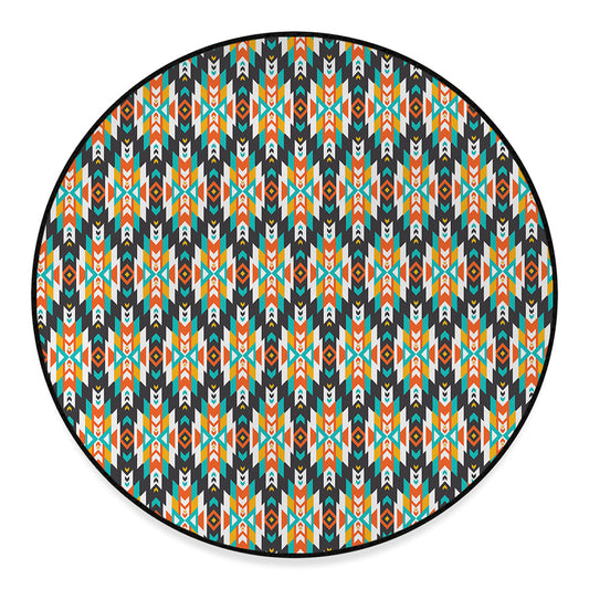 Tribal Native American Pattern Print Round Floor Mat
