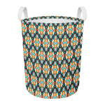 Tribal Native American Pattern Print Round Laundry Basket