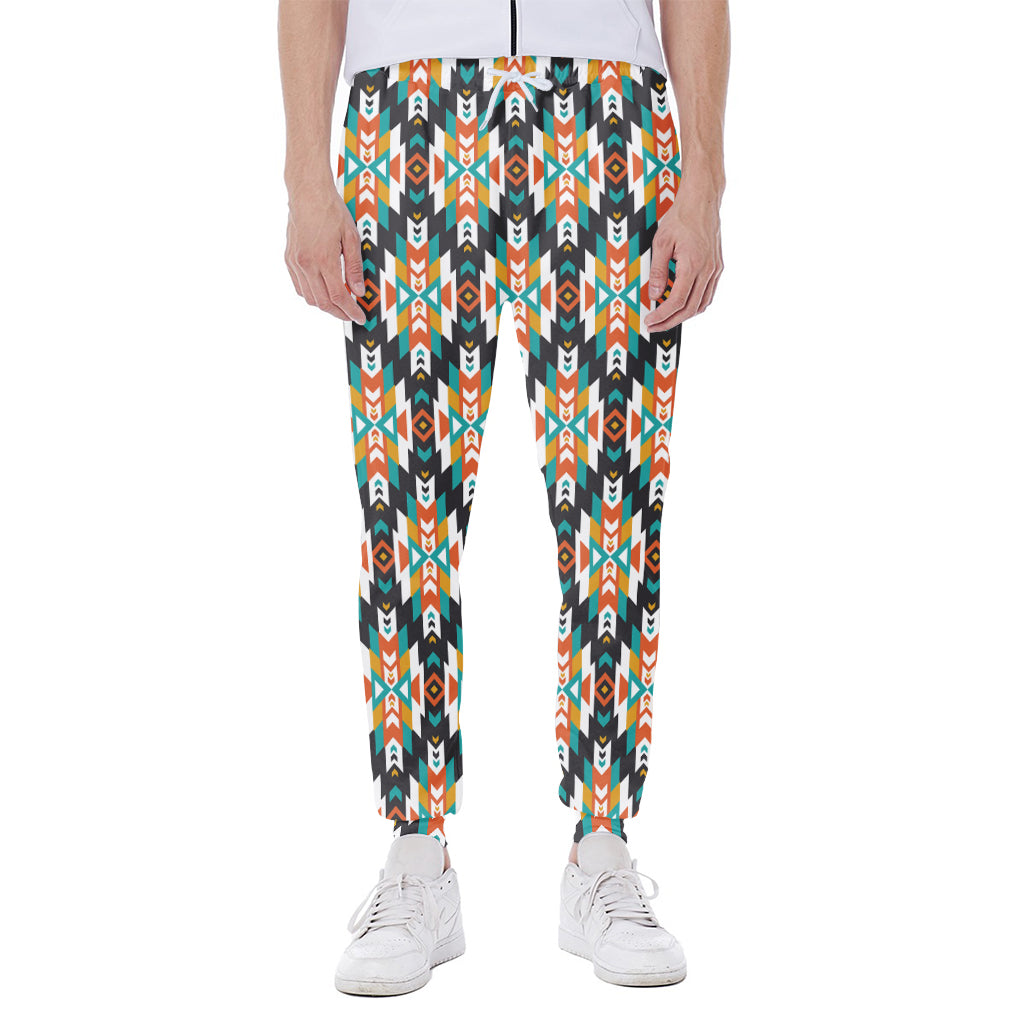 Tribal Native American Pattern Print Scuba Joggers