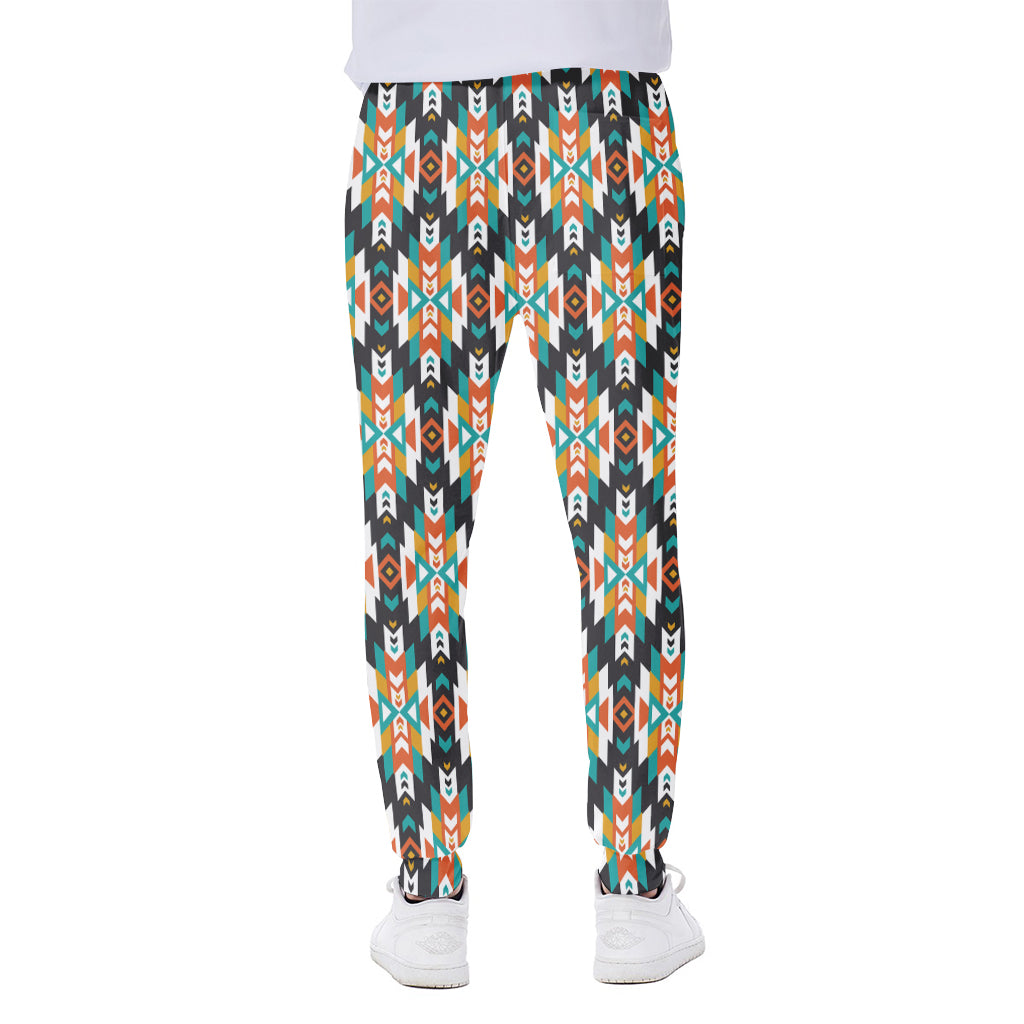Tribal Native American Pattern Print Scuba Joggers