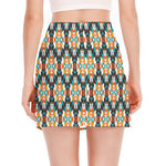 Tribal Native American Pattern Print Side Slit Mini Skirt