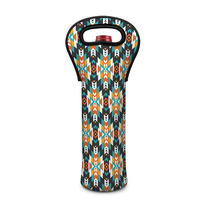 Tribal Native American Pattern Print Single Neoprene Wine Tote