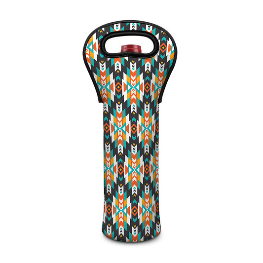 Tribal Native American Pattern Print Single Neoprene Wine Tote