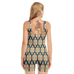 Tribal Native American Pattern Print Sleeveless One Piece Swimsuit