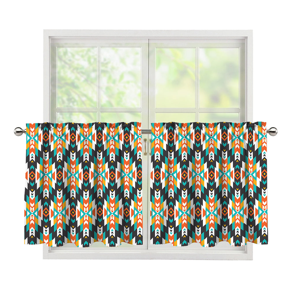 Tribal Native American Pattern Print Tier Curtains