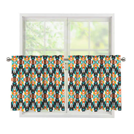 Tribal Native American Pattern Print Tier Curtains