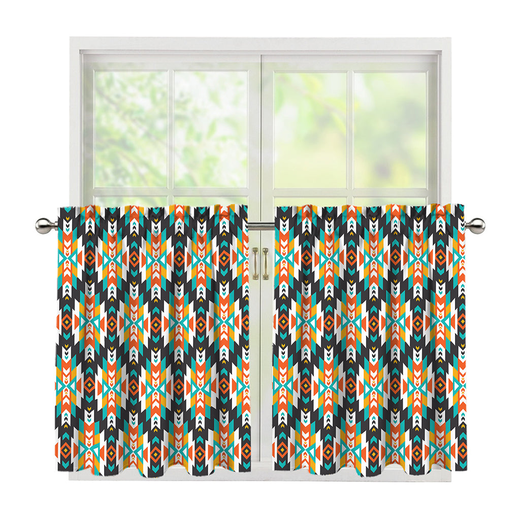Tribal Native American Pattern Print Tier Curtains