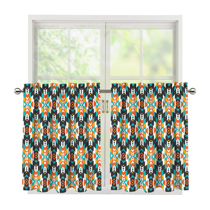 Tribal Native American Pattern Print Tier Curtains