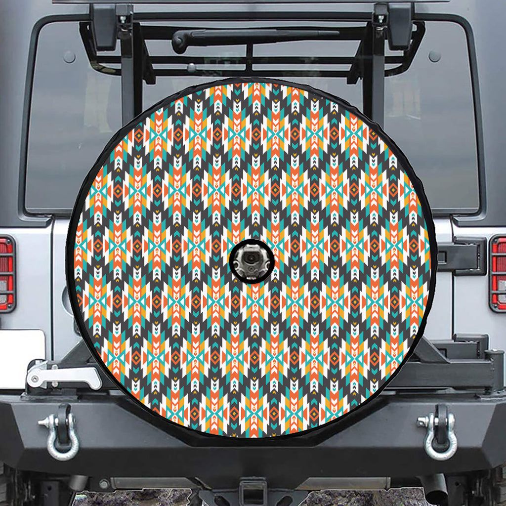 Tribal Native American Pattern Print Tire Cover With Camera Hole