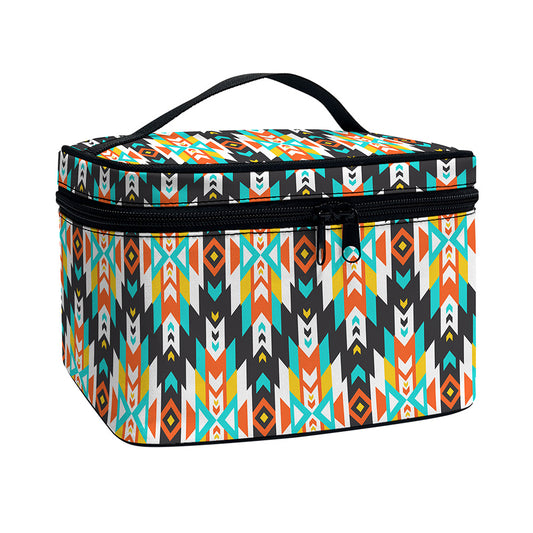 Tribal Native American Pattern Print Travel Makeup Bag