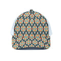 Tribal Native American Pattern Print White Mesh Trucker Hat