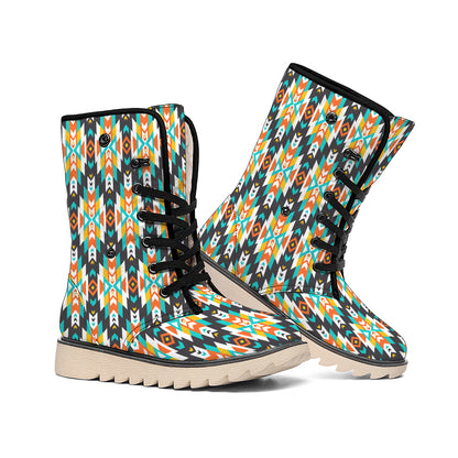 Tribal Native American Pattern Print Winter Boots