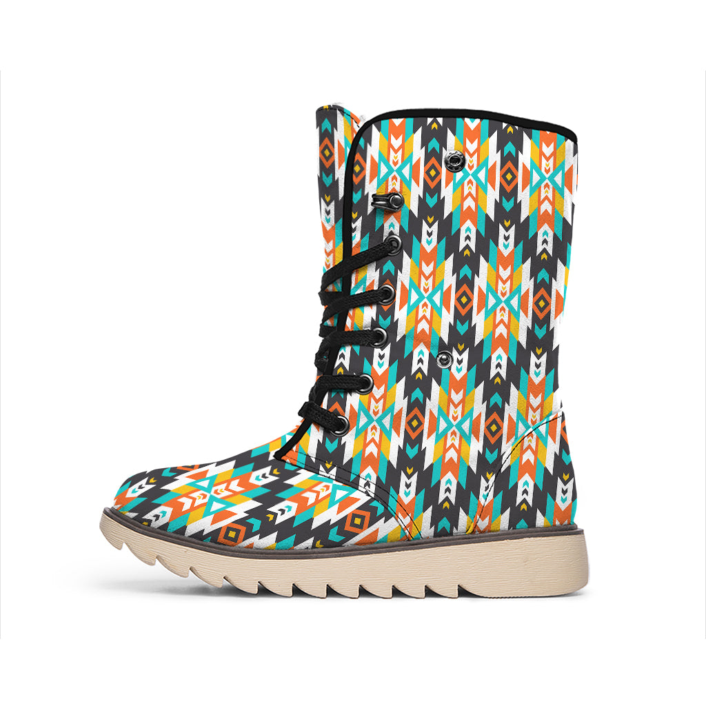 Tribal Native American Pattern Print Winter Boots