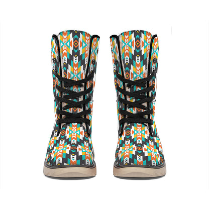 Tribal Native American Pattern Print Winter Boots