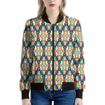 Tribal Native American Pattern Print Women's Bomber Jacket