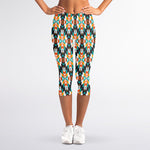 Tribal Native American Pattern Print Women's Capri Leggings