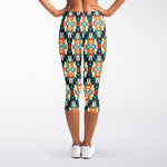 Tribal Native American Pattern Print Women's Capri Leggings