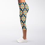 Tribal Native American Pattern Print Women's Capri Leggings