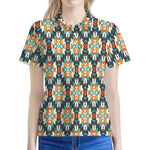 Tribal Native American Pattern Print Women's Polo Shirt
