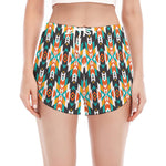 Tribal Native American Pattern Print Women's Split Running Shorts