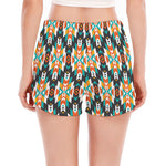 Tribal Native American Pattern Print Women's Split Running Shorts