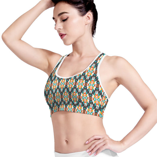 Tribal Native American Pattern Print Women's Sports Bra