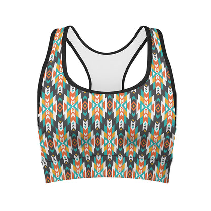 Tribal Native American Pattern Print Women's Sports Bra