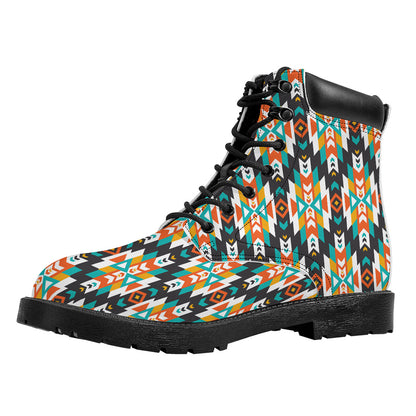 Tribal Native American Pattern Print Work Boots