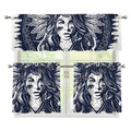 Tribal Native Indian Girl Print 3 Piece Kitchen Curtains
