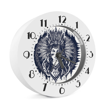 Tribal Native Indian Girl Print Alarm Clock