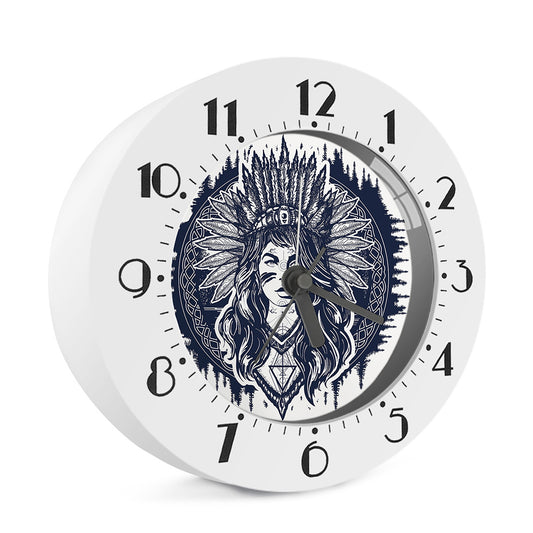 Tribal Native Indian Girl Print Alarm Clock
