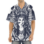 Tribal Native Indian Girl Print Aloha Shirt