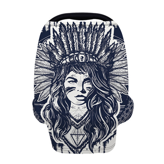 Tribal Native Indian Girl Print Baby Seat Cover